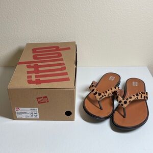 FitFlop Tan and Black Animal Print Sandals